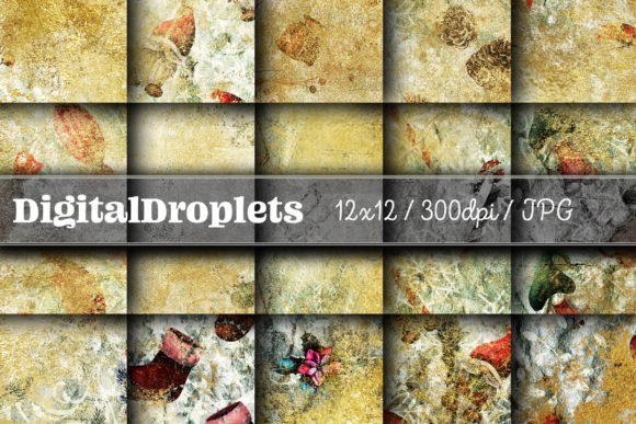 Golden Christmas Grunge Vol. 11: A Dark, Vintage Paper Set