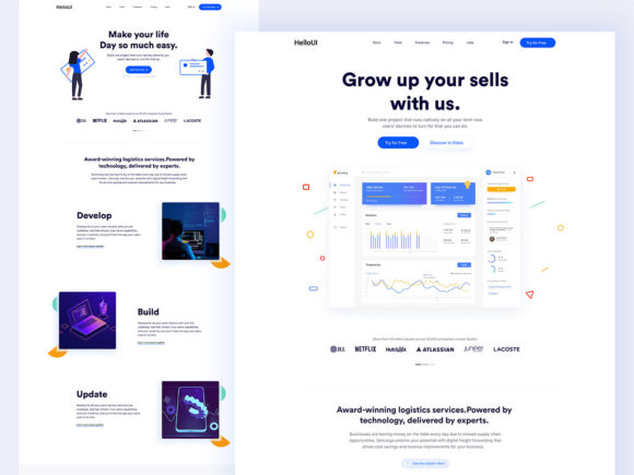 Modern Sass Design: A 2 in 1 Landing UI Kit Review